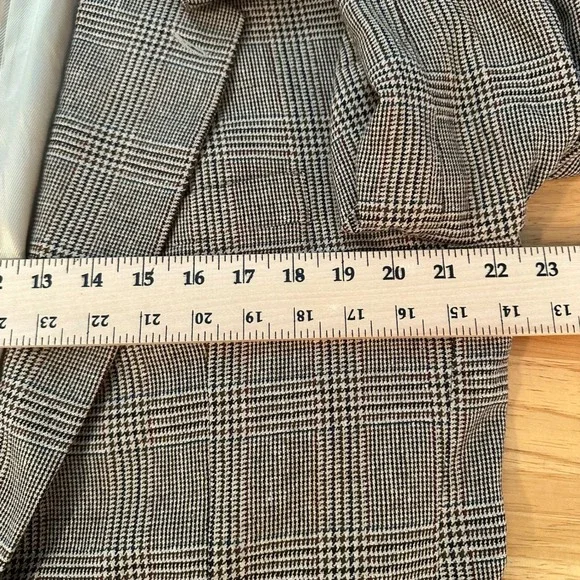 Oscar de la Renta Mens Tailored Silk‎ Wool Plaid Blazer Jacket 41 L Preppy VTG - Picture 7 of 10